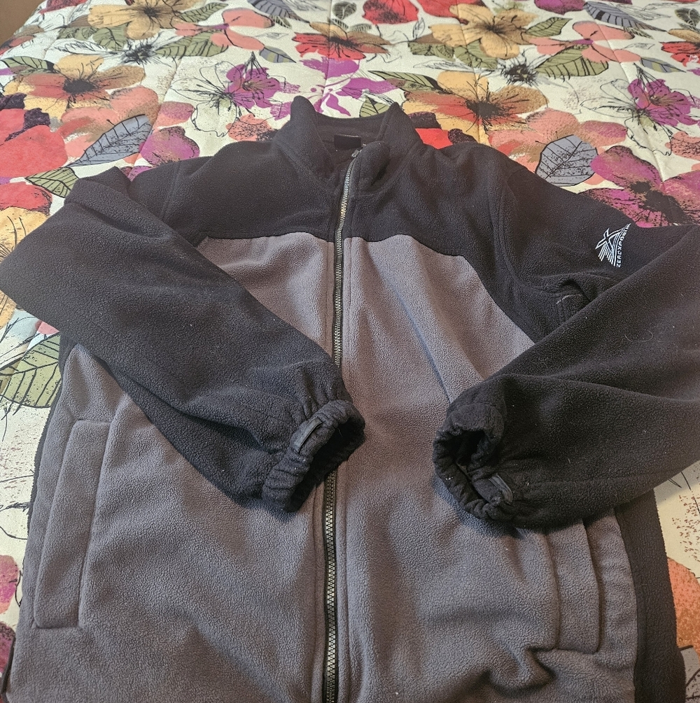 Black and Gray Fleece Jacket